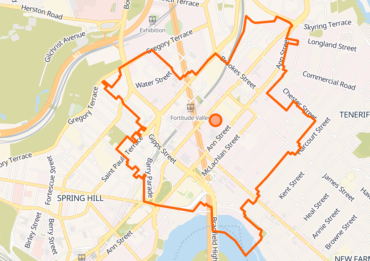 Fortitude Valley locality map
