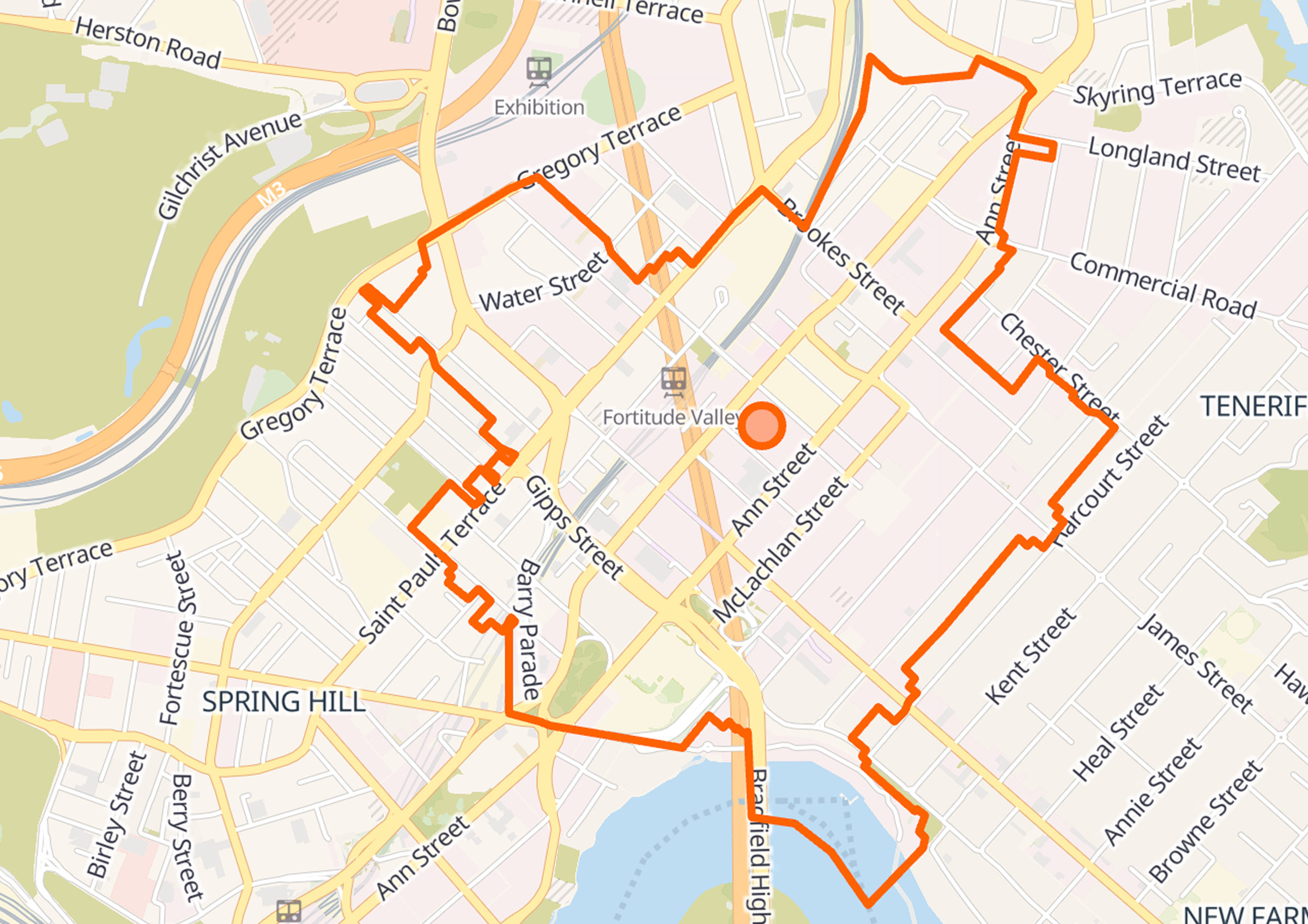 Fortitude Valley locality map